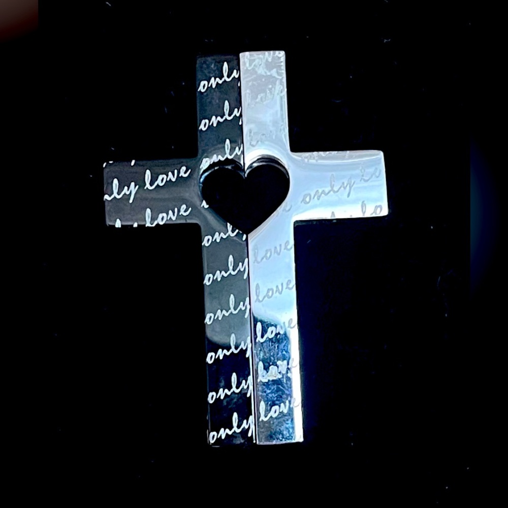 ONLY LOVE 2 Sides Magnetic Cross Pendant NEW